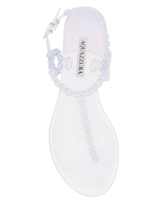Aquazzura White Almost Bare Crystal Jelly Sandal Fl