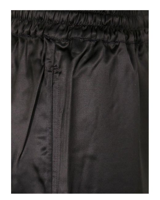 MARINE SERRE Black Satin Drawstring Trousers