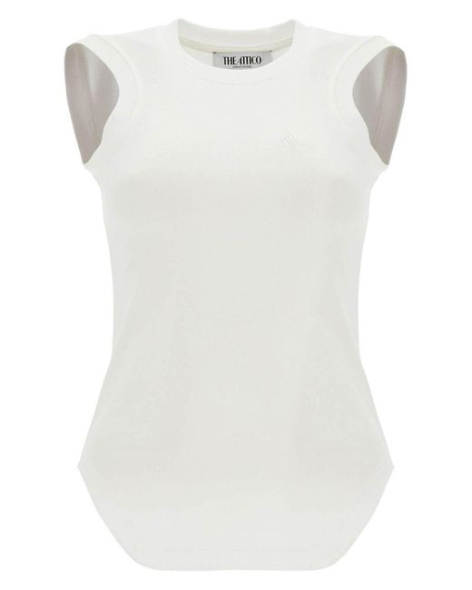 The Attico White Reese Fitted Tank Top