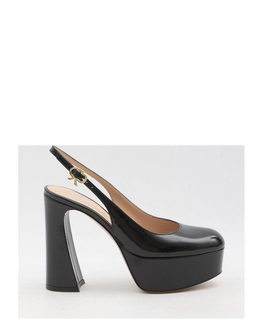Gianvito Rossi White Bessie Slingback Pumps