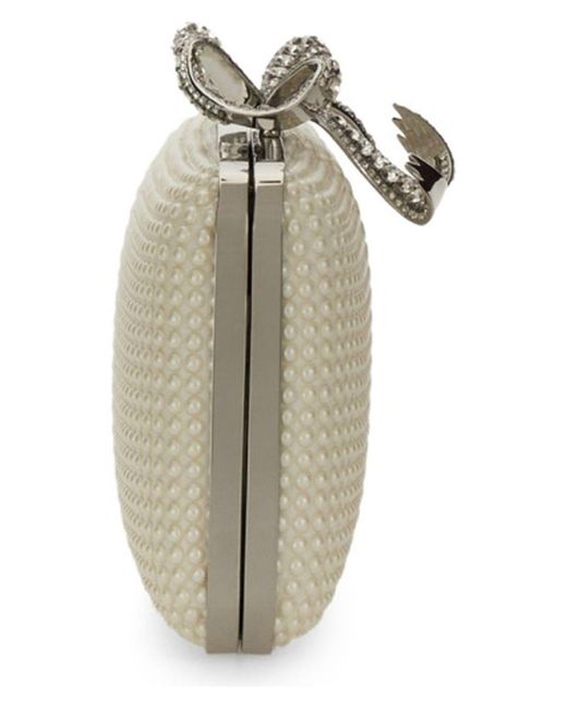 Self-Portrait Natural Pearl Box Clutch Bag