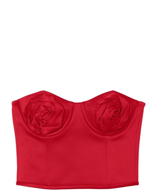 Marc Jacobs Red Rose Satin Corset Top