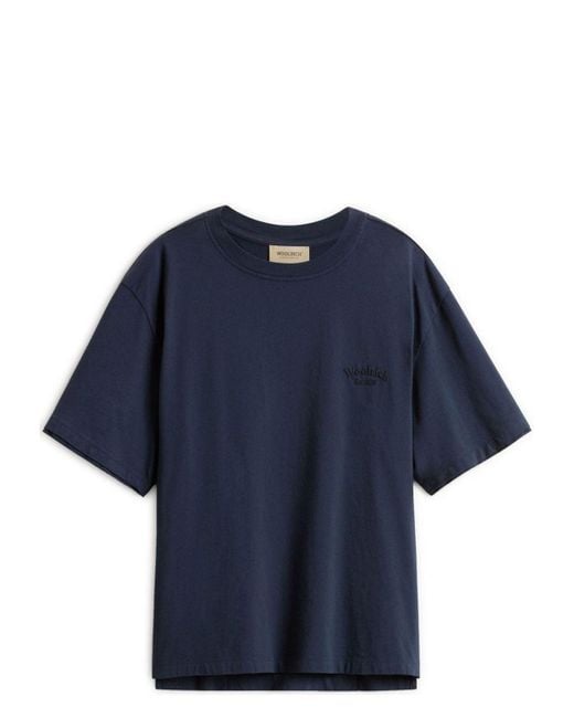 Woolrich Blue Logo Cotton T-Shirt