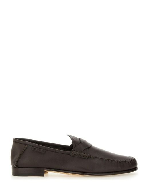 Tom Ford Brown Slip On Loafers for men