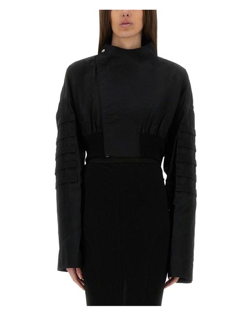 Rick Owens Black Lyocell Wool Jacket