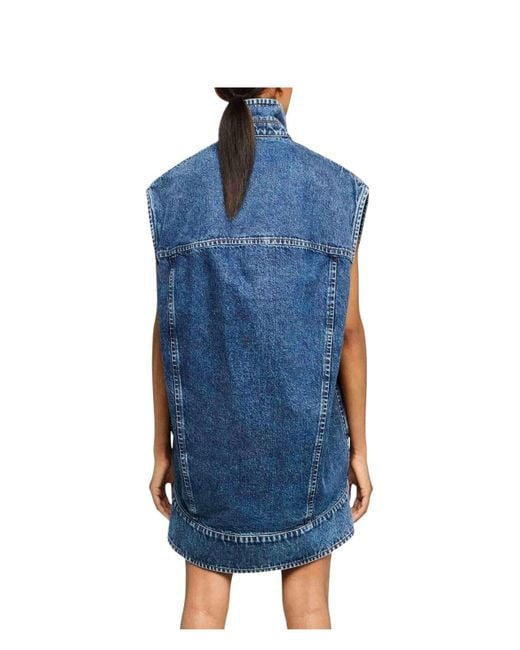 J.W. Anderson Blue Oversized Sleeveless High Neck Jacket