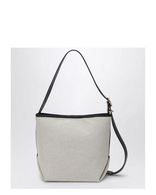 Jil Sander Folded Canvas Small Tote Bag in White | Lyst