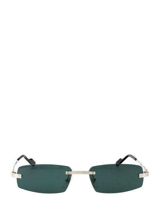 Cartier Green Metallic Frame Sunglasses