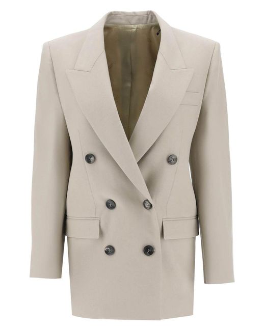 ジャケット Isabel Marant Sand wool Nevimea blazer Isabel Marant Sand Wool Nevimea Blazer in Natural | Lyst