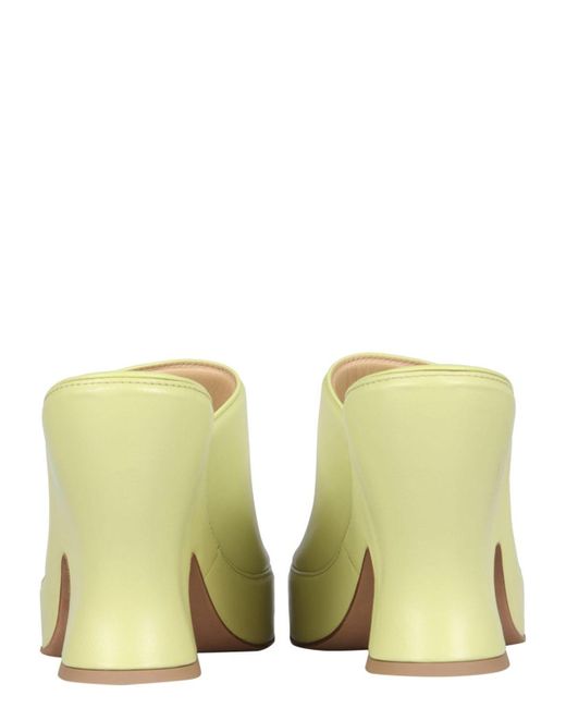 Bottega Veneta Yellow Wedge Sandals