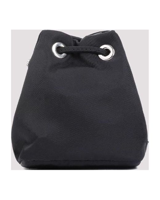 Prada Nylon Mini Pouch With Crystals in Black | Lyst
