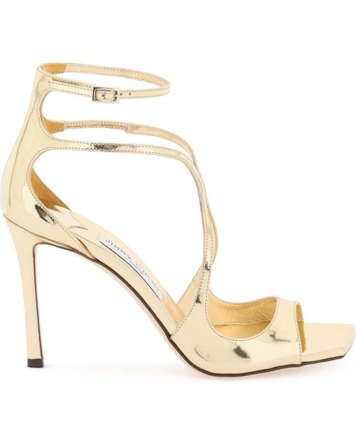 Jimmy Choo Metallic Leather Azia 95 Sandals