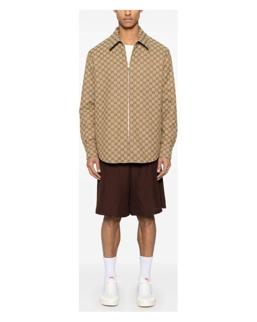 Gucci Natural Gg Supreme Canvas Overshirt for men