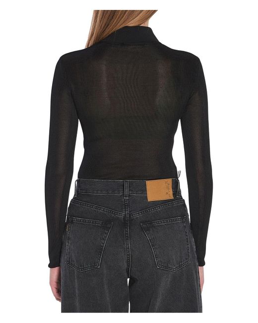 Self-Portrait Black Knit Bodysuit