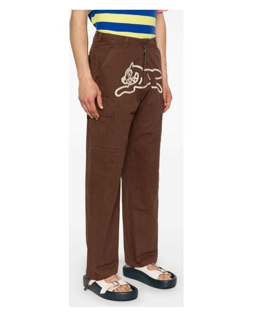 BBCICECREAM Brown Running Dog Cargo Trousers for men