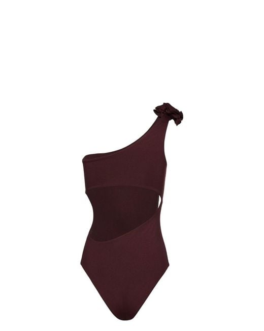 Magda Butrym Purple One Piece Swimsuit With Open Back