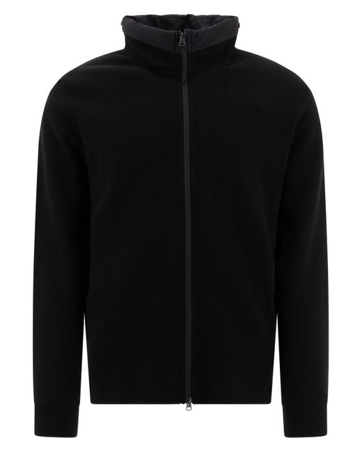 C P Company Black "The Metropolis Series" Zipped Cardigan for men