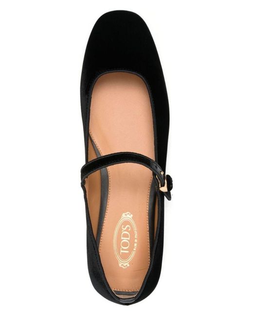 Tod's Black Velvet Ballet Flats For