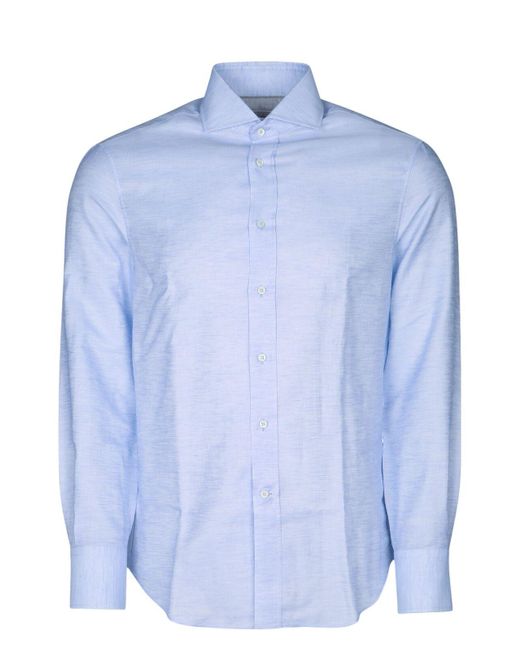 Brunello Cucinelli Blue Camicia Shirt for men