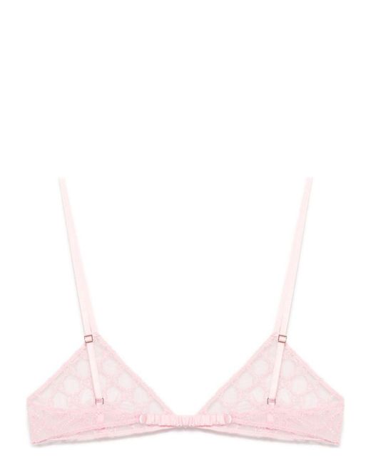Gucci Pink Gg Tulle Bra