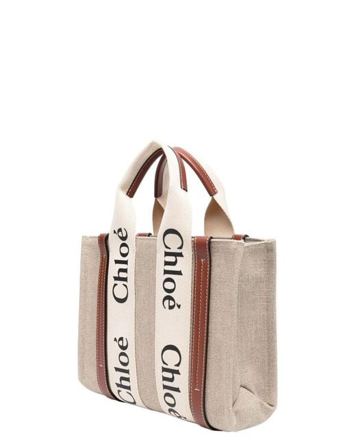 Chloé Pink Fabric Small Woody Shopping Bag