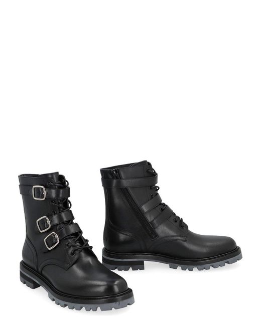 Céline Black Maggie Leather Lace-Up Boots for men
