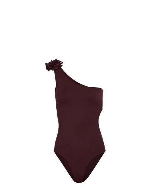 Magda Butrym Purple One Piece Swimsuit With Open Back