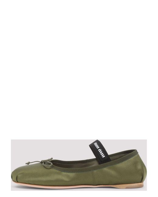 Miu Miu Green Ballerinas