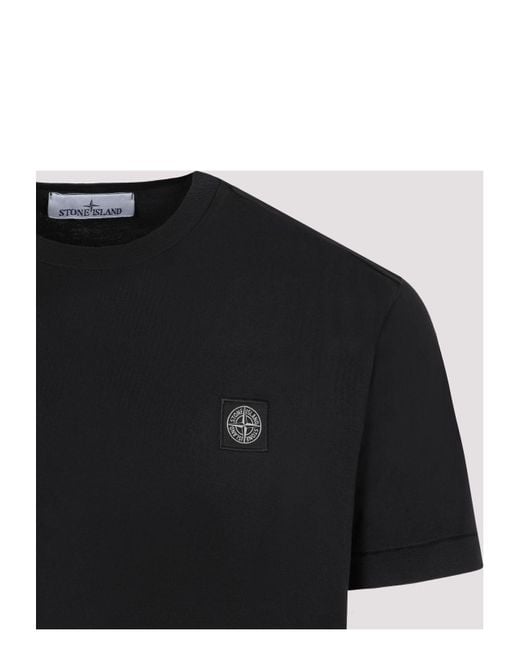 Stone Island Black Cotton T-Shirt for men
