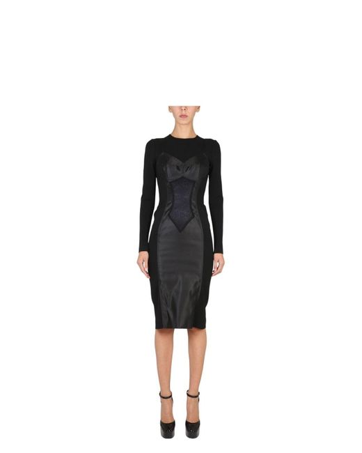 Dolce & Gabbana Black Sequin Midi Dress