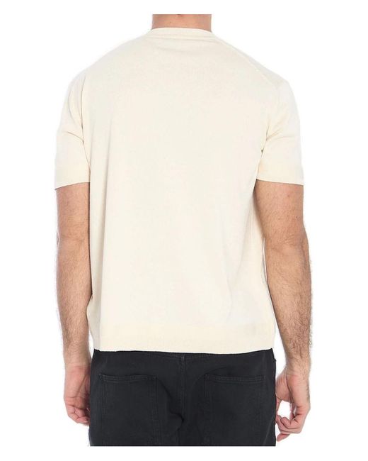 Moncler White Knit T-Shirt for men
