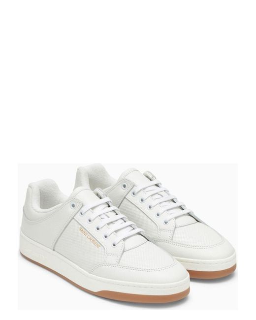 【関税&送料込】Saint Laurent White Leather Sl 16 Sneakers Saint Laurent Leather Sl/16 Sneakers in White | Lyst