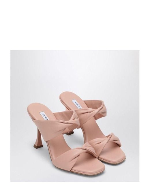 Aquazzura Pink High-Heeled Twist Leather
