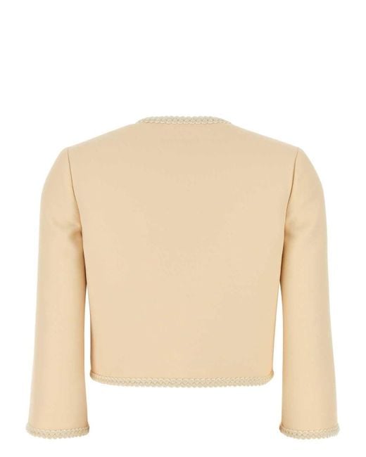 Valentino Garavani Natural Cream Crepe Couture Blazer