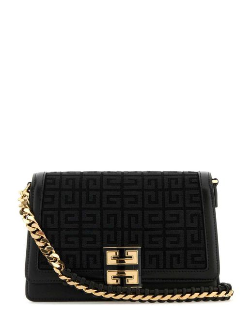 Givenchy Black Embroidered Canvas 4G Multicarry Shoulder Bag