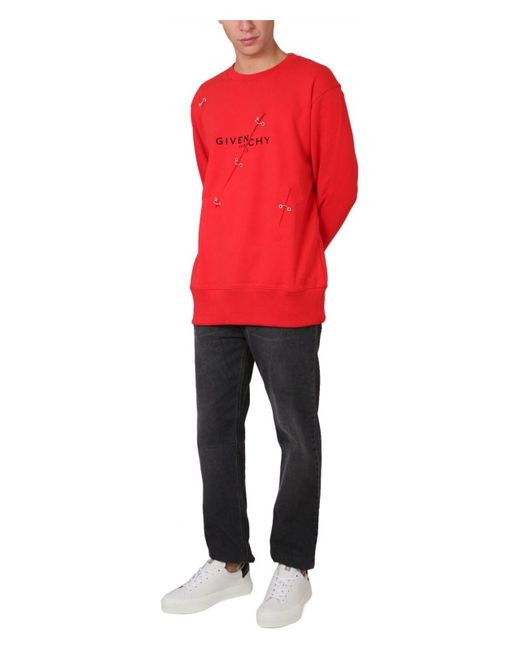 Givenchy Red Felpa Con Dettagli Di Metallo for men