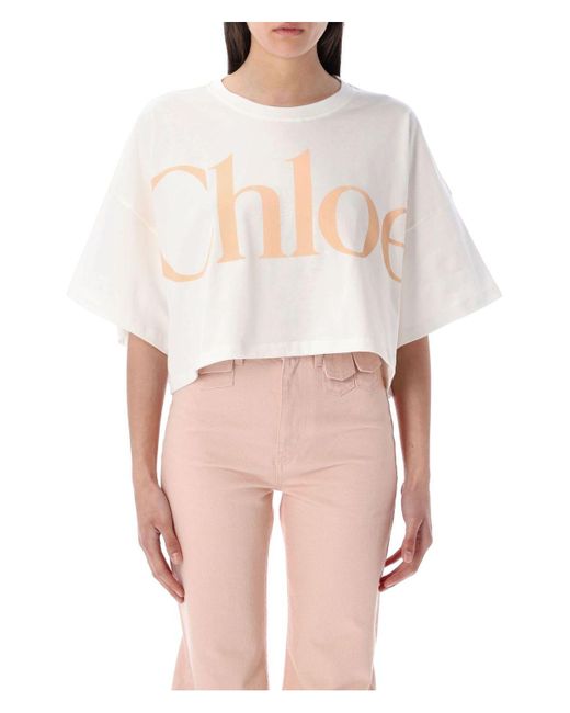 Chloé White Tshirt Logo