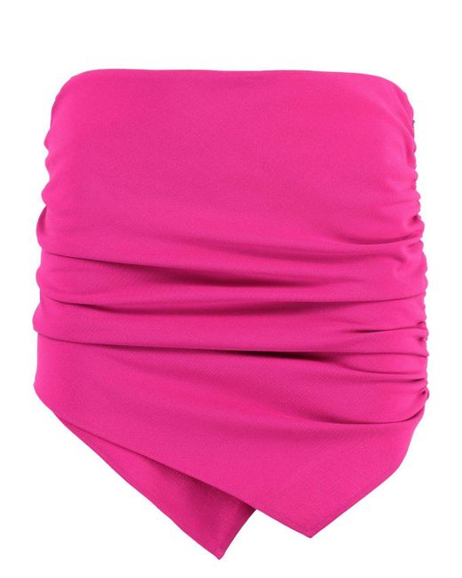 The Attico Pink Tyrian Stretch Polyester Mini Skirt