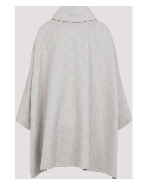 Max Mara Gray Jago Logo Long Cape