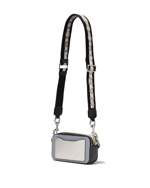 Snapshot leather crossbody bag Marc Jacobs Silver in Leather - 34428555