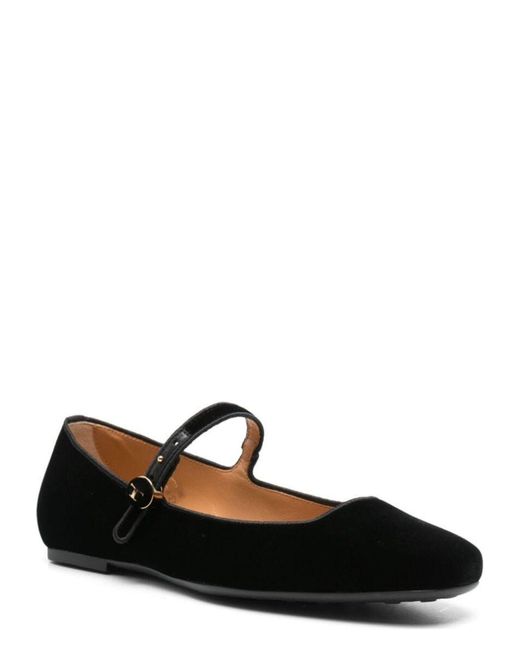Tod's Black Velvet Ballet Flats For