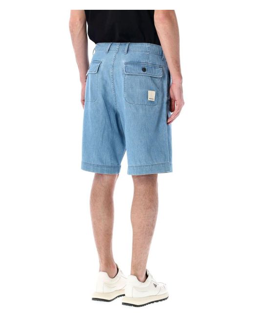 Emporio Armani Blue Denim Bermuda Shorts for men