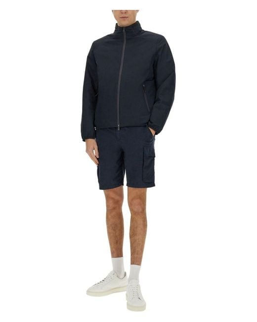 Woolrich Blue Waterproof Bomber Jacket for men