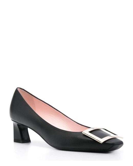 Roger Vivier Black Trompette Leather Pumps