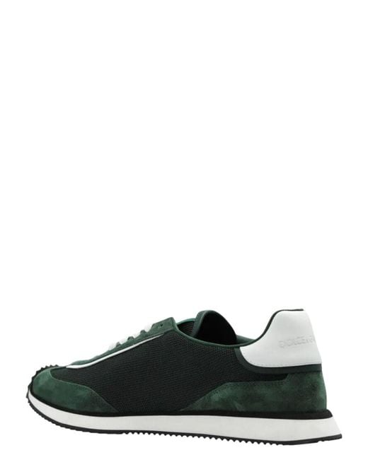 Dolce & Gabbana Green Suede And Mesh Dg Cushion Sneakers for men