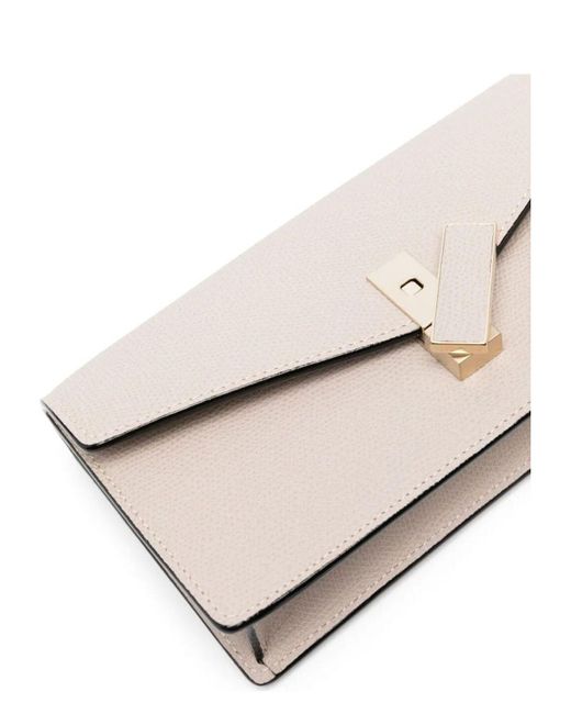 Valextra Natural Iside Clutch With Chain Bag