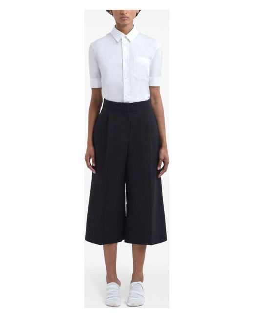 Marni Blue Wide Bermuda Withsymbol Logo Shorts