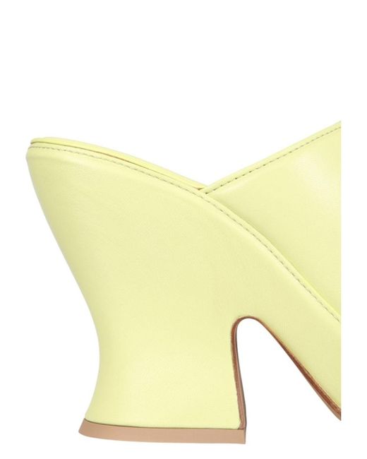 Bottega Veneta Yellow Wedge Sandals