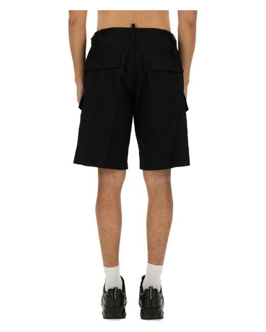 DSquared² Black Bermuda Cargo Shorts for men