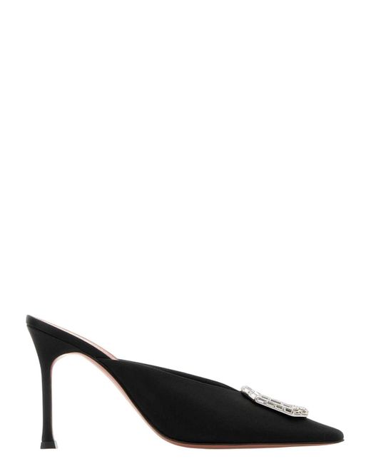サンダル・ミュール AMINA MUADDI Black satin Camelia mules Amina Muaddi Satin Camelia Mules 90 | Harrods US